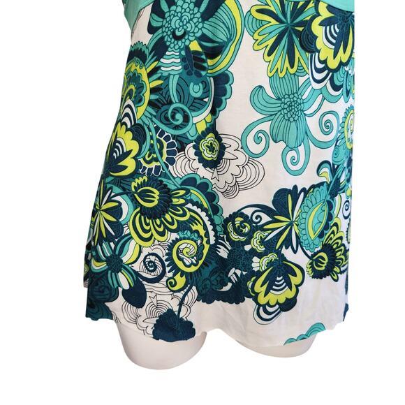 PrAna Kaley teal workout raw hem crossback yoga‎ tunic tank L - Picture 6 of 7